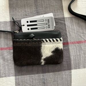 Black and White Cowhide Leather Pouch